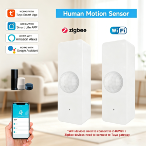 iHseno(IHSENO) | Tuya WiFi & Zigbee PIR Motion Detector Smart Home Human Body Infrared Sensor Security Alarm Compatible with Alexa Google