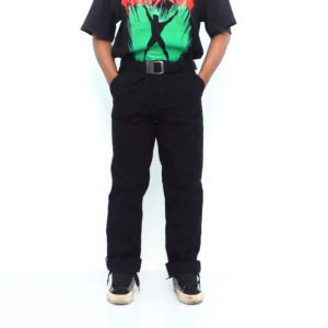 KUZI PROJECT - Celana Chino - Billy - Black - Selvedge Accent Shellstich - Slim Straight fit