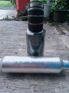 Knalpot Mobil Racing Js Racing Black+Resonator Type Suara Bass Kering Cocok Untuk Semua Jenis Mobil Berbahan Bakar Bensin Maupun Solar Seperti Avanza Xenia Ayla Agya Veloz Panther Grandmax Kijang Sedan Pickup Brio Baleno Vios L300 dll