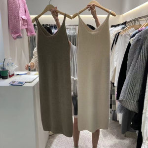 Dongda Gate 2025 Spring Summer New Fashion Ageless Slim Fit Sleeveless V Neck Strapless Dress Women mid Length a Line Skirt