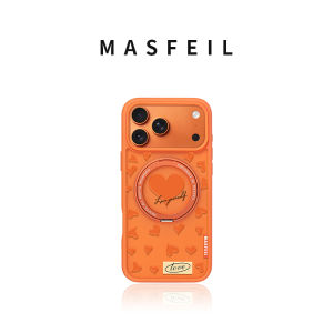 MASFEIL | Tình yêu màu cam phù hợp với ốp điện thoại di động Apple 17promax iPhone17pro có chân đế ip17 trọn gói Fo5 điểm tựa từ tính internet dành cho nổi tiếng ốp bảo vệ