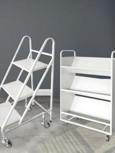 TONGGUMO | Silent Multi-purpose Cart Library Supermarket 3-step Ladder