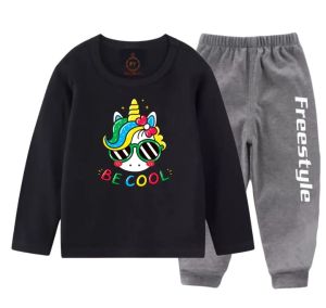 kaos baju atasan oblong lengan panjang stelan anak perempuan motif pony cotton