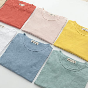 Mens round Neck Bamboo Cotton Long Sleeve T-Shirt Short Sleeve Half Sleeve Base Shirt Spring Summer Autumn Japanese Style