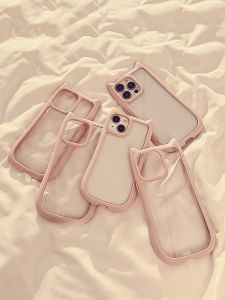 Cute 3D Cat Ear Silicone Phone Case for Apple 15 pro Max Transparent Protective Cover Female Style Creative Design Soft Silicone