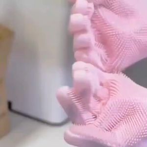 Cleaning Gloves Pet Grooming Dog Cat Bathing Shampoo Glove Scrubber Magic Dishwashing Sponge Silicon Hair Removal Tool