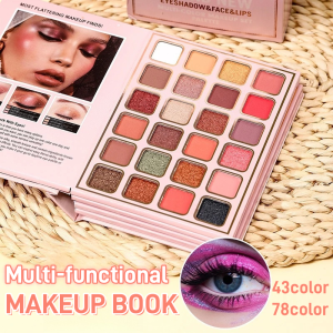 78-Color Multifunctional Makeup Board 5-page Cosmetics Book Eye Shadow Plate Concealer Blusher Highlight 5 in1 Book