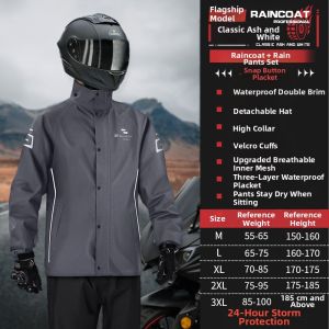 KeyRu | Mens Waterproof Rain Suit for Motorcycle Riders