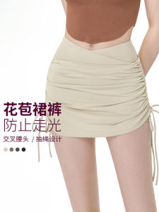 Sporty Anti-Light Short Skirt for Women Quick Dry Yoga Fitness Running Half-length Tennis Skirt Pleated Spring Summer Polyester