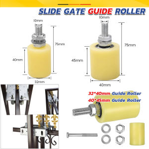 Baete Slide Gate Guide Roller Universal Heavy Duty Adjustable Nylon Rollers Gate Support Assembly