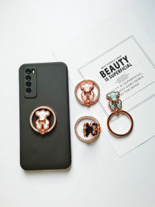 Diamond Encrusted Ring Holder Phone Stand Womens Style Mobile Phone Bracket Back Cover Desk Support Bracket Rotating Clip