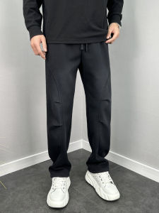 กางเกงขายาวทรงหลวมสไตล์อเมริกันสำหรับผู้ชาย กางเกงขายาวทรงตรงลำลองแฟชั่นฤดูใบไม้ผลิและฤดูใบไม้ร่วง กางเกงขายาวทรงขากว้าง