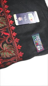 Sorban AJAY Kashmiri 18004 Putih Hitam Full Motif Sulam Timbul