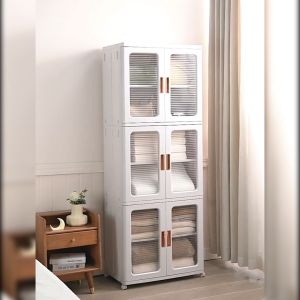 (JIJI.SG) KONRAD Foldable Cabinet / Stackable / Transparent / Storage / Castors Jijisg Konrad Foldable Crate Foldable Bookcase Cabinet Pull Jig Cabinet With Sliding Doors Bench Foldable - Lazada