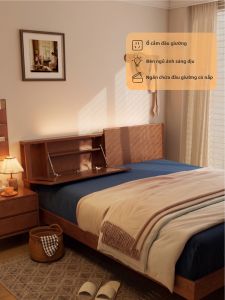 DONGMU | Giường Đôi Phong Cách Vintage Có Khoảng Trống Lưu Trữ 1.8m