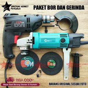 PAKET BOR 10mm HUJIA BY JLD TOOLS dan GERINDA 4 inch. BAYAR DITEMPAT. MAILTANK. PAKET BOR MURAH. PAKET GERINDA BOR MURAH