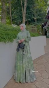 gamis lebaran shalda batik/gamis premium rayon candi mekar nori dress