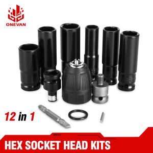ชุดหัวเสียบ Hexs ส่งของจากไทย ประแจผลกระทบไฟฟ้า 12 ชิ้น อะแดปเตอร์ไดรฟ์สสำหรับสว่านไฟฟ้า ไขควง ประแจสำหรับสว่านไฟฟ้า
