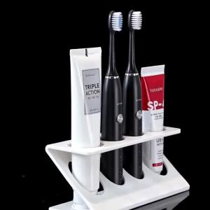 Bathroom Toothbrush Holder Stand Multipurpose Storage Rack 4 Slots Vanity Countertop Toiletry Set Storage Rack For Razors Comb