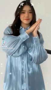 FEEZA SHIMMER TOP / KEMEJA SHIMMER SILK LENGAN BALON / KEMEJA WANITA TREND 2023 / ATASAN WANITA