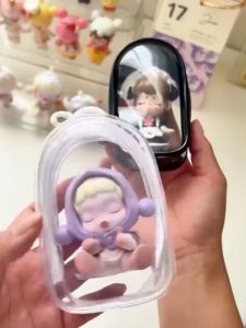 Clear Doll Display Bag Dustproof Collectibles Storage Case Keychain Bags Portable Small Hanging Bag