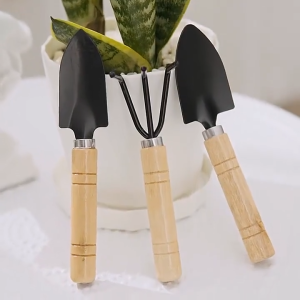 3 Pcs/set Mini Spade Shovel Harrow Flowerpot Tools Potted Plants Maintenance Wooden Handle Succulent Plant Mini Tool Set