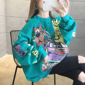 (B33) เสื้อแขนยาวคอกลม แฟชั่น Oversize สเวตเตอร์ ไซส์ใหญ่ รอบอก 50-64 นิ้ว สกีลลายการ์ตูน ผ้าคอตตอล ไม่หนา พร้อมส่งในไทย