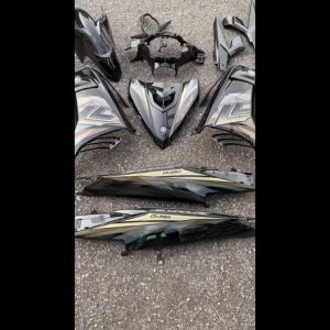 COVERSET HONG LEONG YAMAHA HLY VELOZI M SEKI LC LC135 V2 V3 V4 V5 V6 HITAM STANDARD STRIPE SIAP TAMPAL FREE EMBLEM