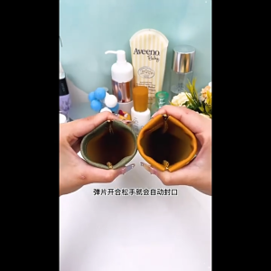 Portable Glasses Bag Sunglasses Storage Case Bag Spectacles Case Automatic Closing Pouch Leather Glasses Beg Cermin Mata