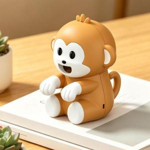 Quạt Mini Di Động Hình Khỉ Cho Chó 3 Tốc Độ Sử Dụng Nguồn USB Có Thể Tháo Rời Thiết Kế Hoạt Hình Làm Mát Để Bàn Cho Trẻ Em Học Sinh Du Lịch
