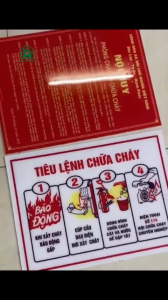 Bộ tiêu lệnh và nội quy PCCC bằng mica chất lượng cao. Thẩm mỹ và bền bỉ không rỉ sét theo thời gian