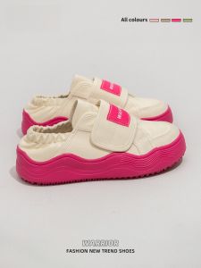 Warrior | Two-Way Magic Tape Casual White Canvas Shoes