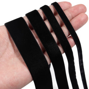 Cuộn Ruy Băng Nhung Đen 5-10 Thước Một Mặt Phủ Nhung Dùng Cho Thủ Công DIY May Vá Phụ Kiện Tóc Gói Quà Đóng Gói Trang Sức