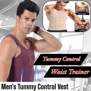 Mens Slimming Body Shaper Vest Tummy Control Waist Trainer Shapewear Tank Tops