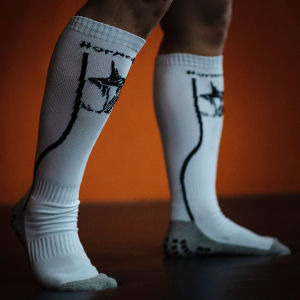 Professional Horned Viper Deadlift Socks Anti-Slip Weightlifting Gloves Bottom Drip Rubber Friction Reduction Knee Pads Mens Long Tube Socks