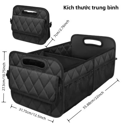 Túi Đựng Đồ Cốp Xe Ô Tô Bằng Vải Polyester Chống Thấm Nước Dành Cho SUV Với 6 Ngăn - Phụ Kiện Lưu Trữ Đồ Dùng Trên Xe Giúp Giữ Gìn Sự Gọn Gàng Và Có Trật Tự