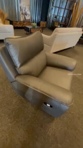 (FREE Shipping+Installation) KBS Crovetti Recliner Rocking Swivel Sofa / Genuine Cowhide Leather / Manual Handle Recliner / 1 Seater / High Quality / Pocket Spring Seat / 103L x 96D x 98H cm