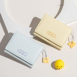 NALLCHEER Cheese Short Wallet for Women Cute Cartoon Student Large Capacity Card Bag