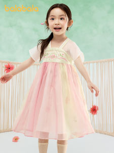 balabala Girl Dress 2025 New Children Dress Spring Summer Embroidered  Traditional Style