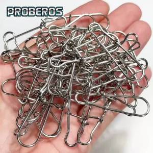 PROBEROS 50 CHIẾC Thép Không Gỉ Câu Cá Kẹp Kẹp Khóa Nhanh Kết Nối Duo Khóa An Toàn Khóa Chụp Giải Quyết Để Câu Cá