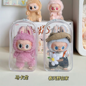 Labubu Vinyl Protection Matryoshka Doll Pack Dustproof Cover Bag Doll Pendant 10cm15cm Party Baby Cartoon Backpack Doll