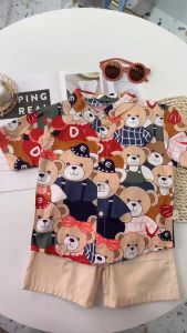 TREEHOUSE Two-Piece Set Newborn Baby Clothing: Cotton Fashion Short-Sleeved Top Shorts