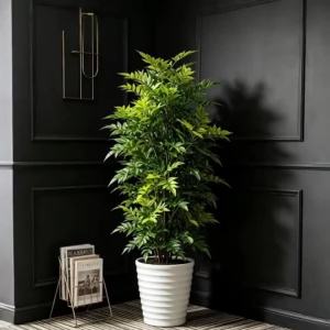 Kmitang | Cây Sung Nhân Tạo Lớn 73-135cm Cây Nandina Giả Với Lá Giả Sơn Mài Cây Bàng Nhiệt Đới Dùng Trang Trí Nhà Cửa Cây Lá Nhựa