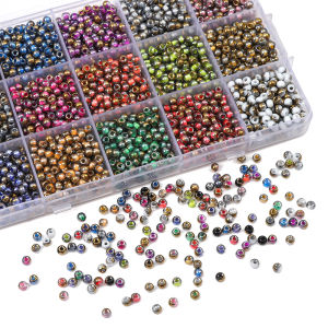 10g 170pcs 6/O 4mm High Quality Gradient Gold Glass Beads For DIY Jewelry Making Accessories