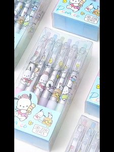 Pen Dakwat Pochacco Gel Ink Pen 1PC 0.5mm Metal Click Cartoon Cute Student Stationery Office Pen