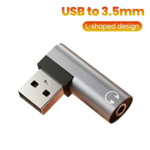 90 °   Bộ Chuyển Đổi Tai Nghe USB A Male Sang 35mm Jack Hình Chữ L Bộ Chuyển Đổi Âm Thanh USB C Cho Điện Thoại