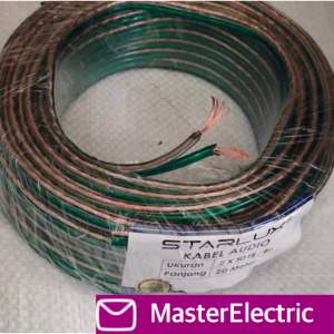 KABEL TRANSPARAN SERABUT 2x50 ECER PER METER KABEL LISTRIK KABEL AUDIO