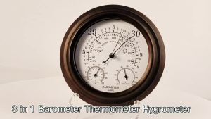 3 In 1 Barometer Thermometer Hygrometer Indoor Outdoor Weather Station Atmospheric Pressure Temperature Gauge Wall Decor 20cm