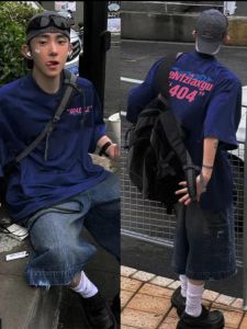 Summer Mens Short Sleeve T-Shirt Pure Cotton Heavyweight Printed Casual Fashion Streetwear Half Sleeve round Neck Top