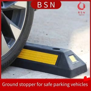 【Fast Delivery】 Heavy Duty Rubber Parking Stopper/Parking Limiter/Car Parking Wheel Block Tire Block Parking Blocker Parking Marker Durable Rubber Parking Limiter